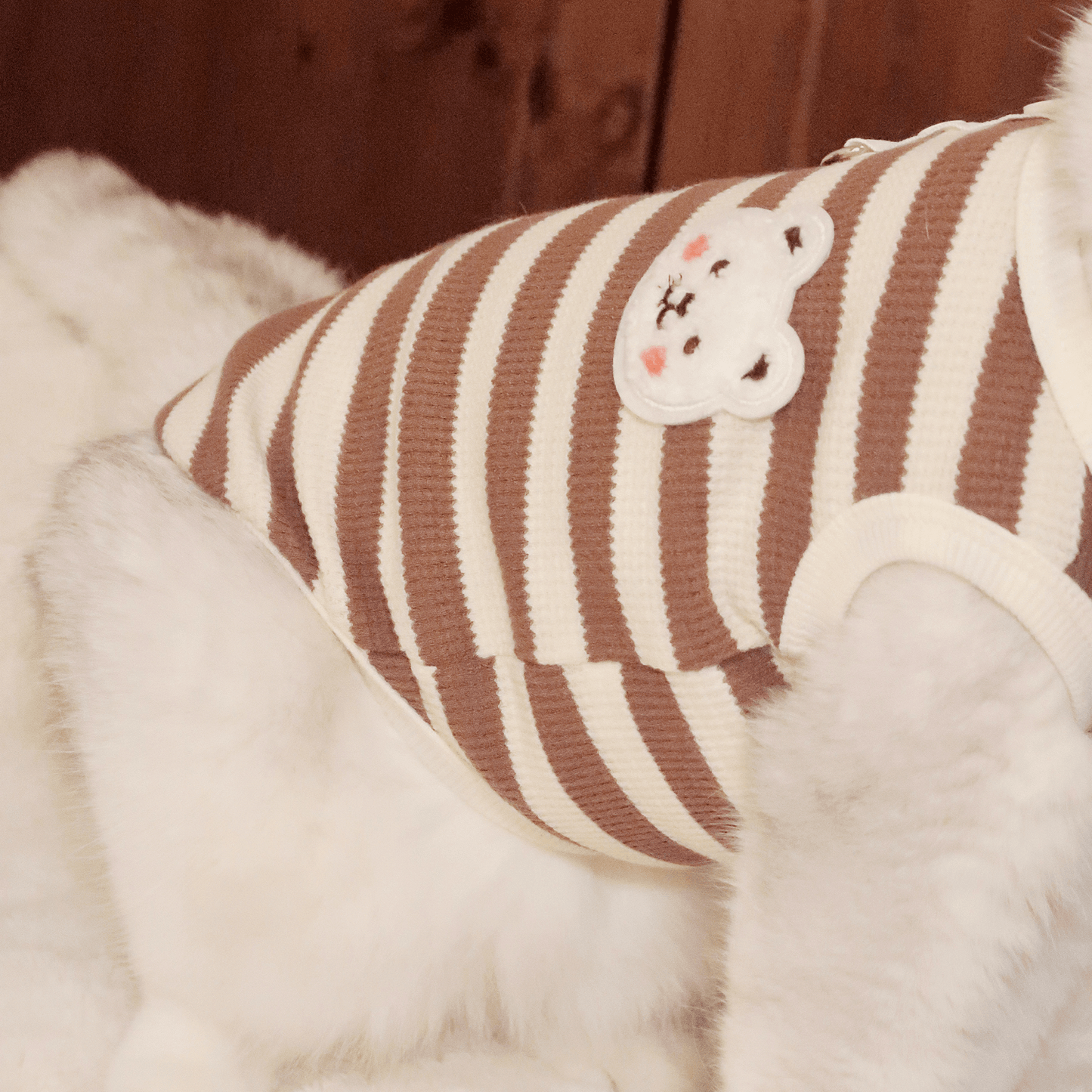 Cute Bear Summer Striped Cat Vest T-Shirt