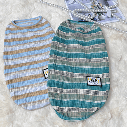 Blue and Green Striped Cat Vest