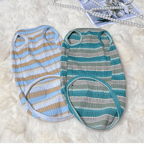 Blue and Green Striped Cat Vest