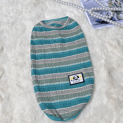 Blue and Green Striped Cat Vest