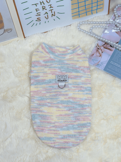 Colorful Striped Winter Cat Sweater Shirt