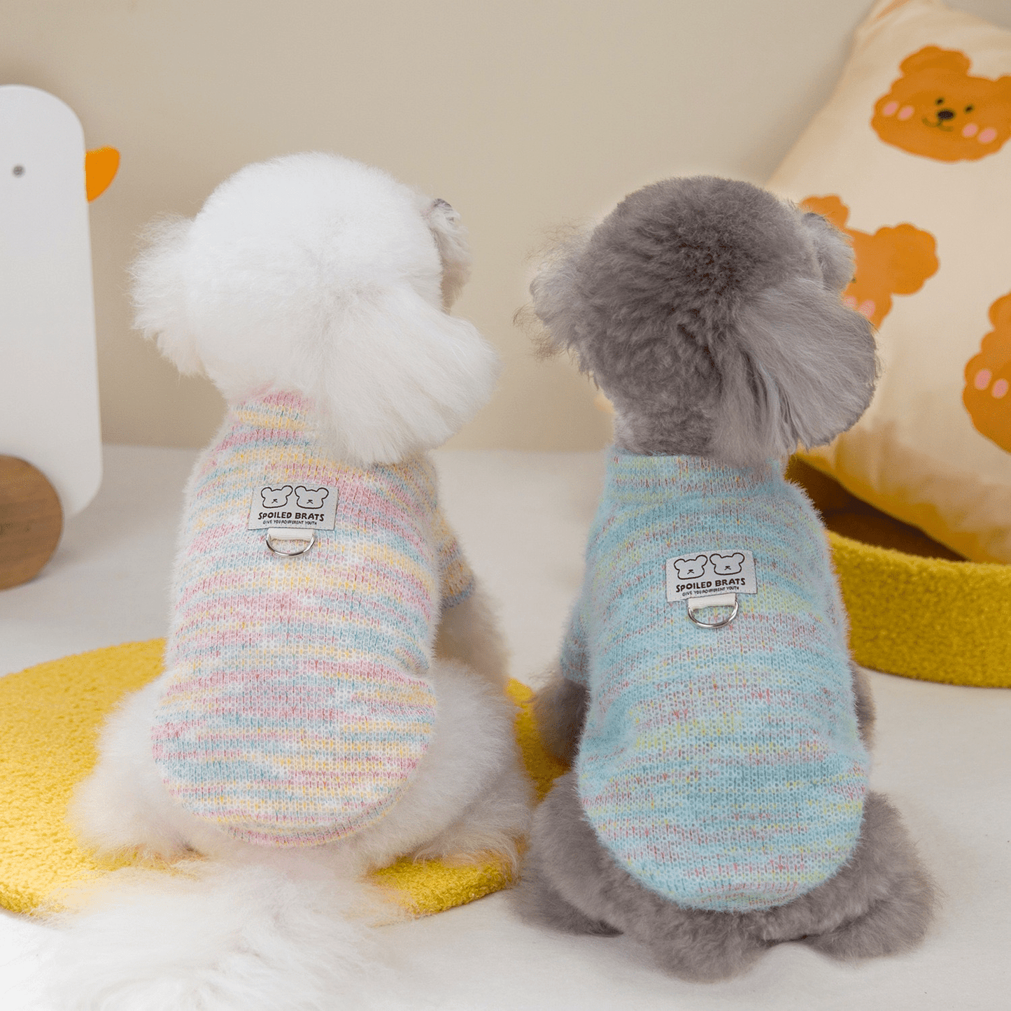 Colorful Striped Winter Cat Sweater Shirt