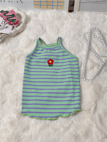 Summer Striped Colorful Cat Shirt