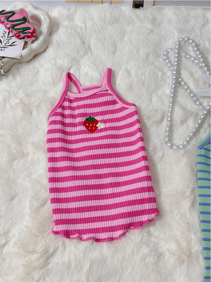 Summer Striped Colorful Cat Shirt