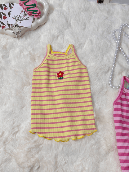 Summer Striped Colorful Cat Shirt